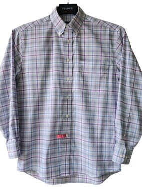 Small Casual Shirt White Blue Lavender Purple Traditional Jos A Bank Traveler S